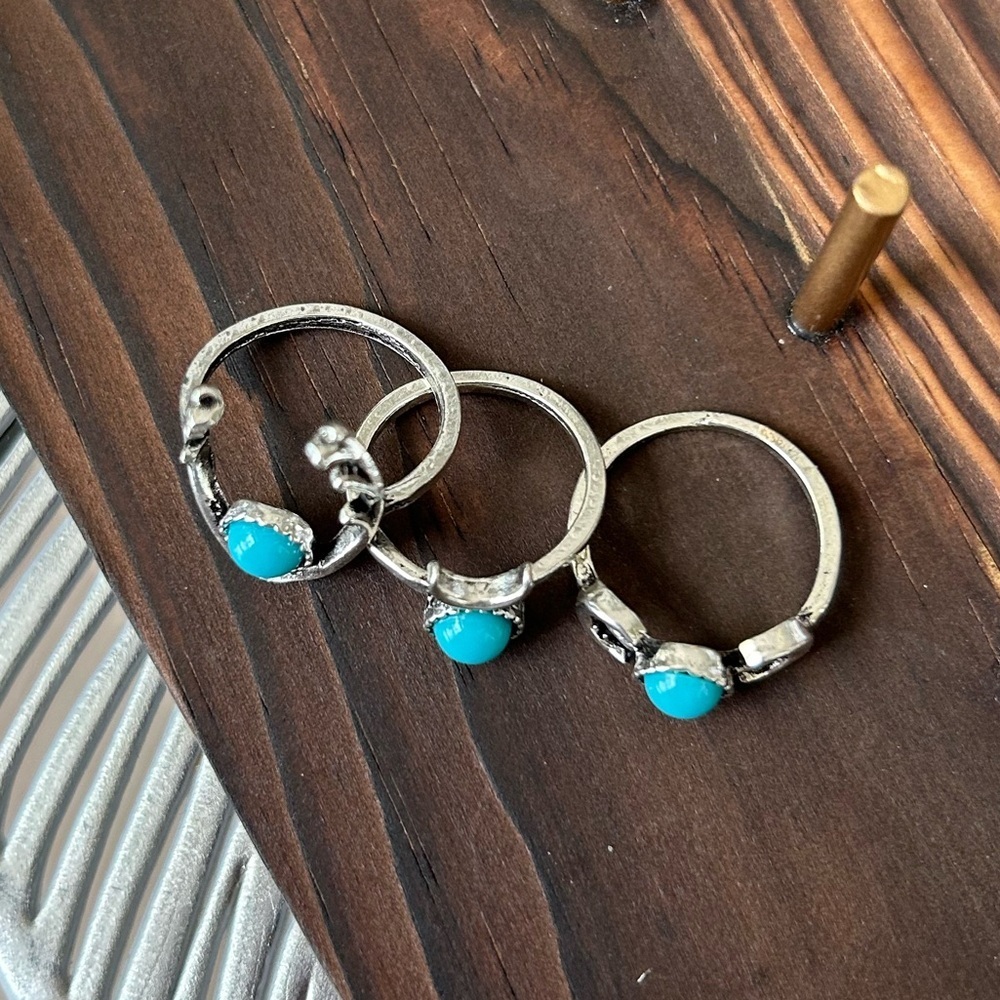 Boho Turquoise Ring Set - Picture 11 of 13